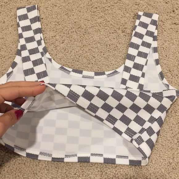 Cute plaid crop top cami tank tee - Picture 7 of 7